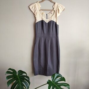 Sweetheart Neckline Dress with Silk Flutter Sleeves Rebecca Taylor